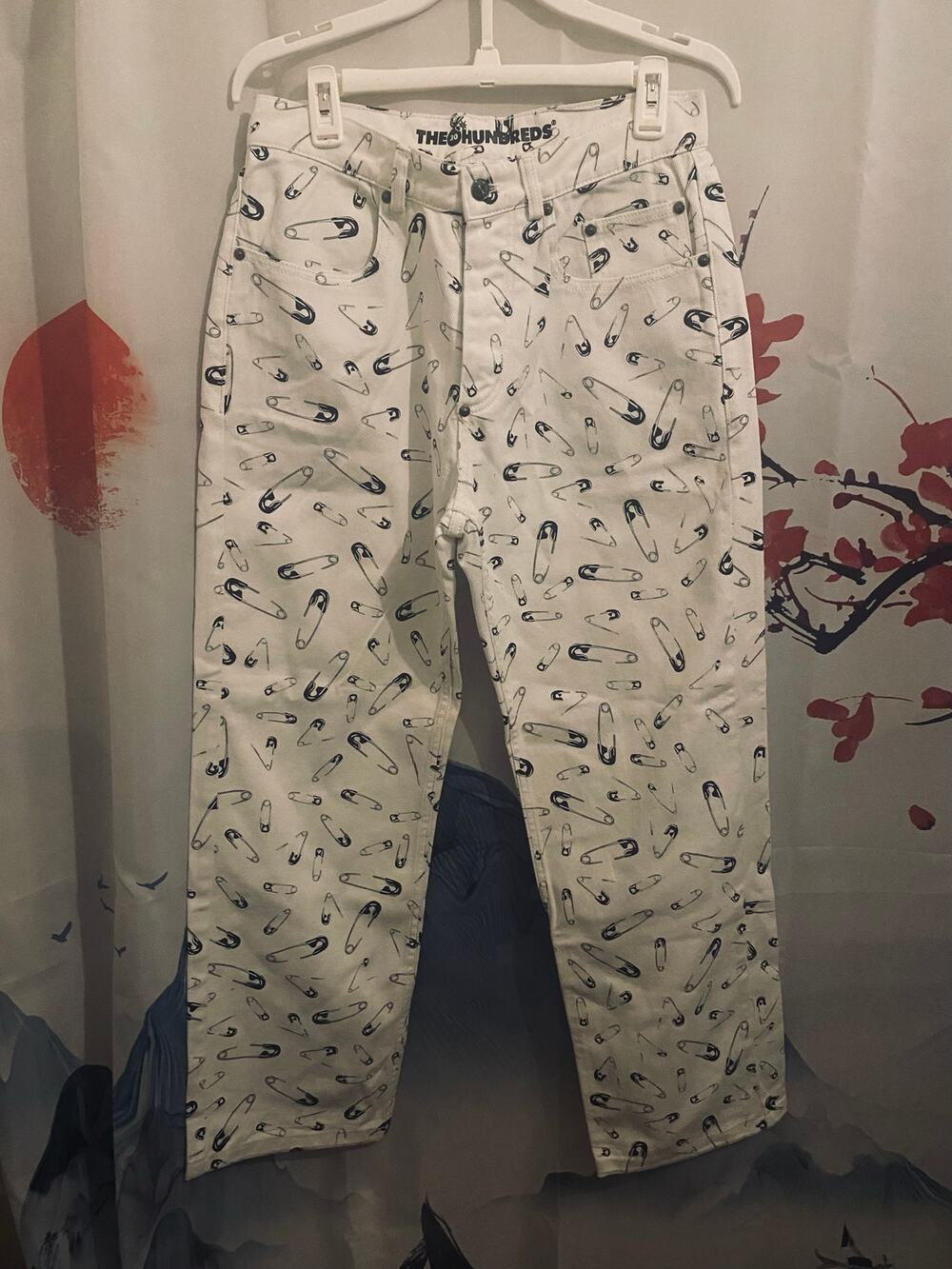 The Hundreds Skater Jeans White Denim Bomb AOP Pins